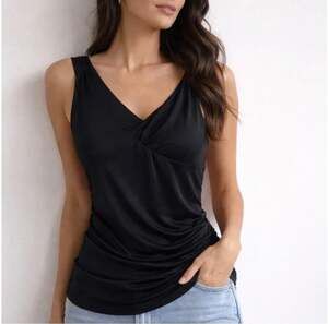 Jean Paul Gaultier for Target Black Ruched Twist Tank Top